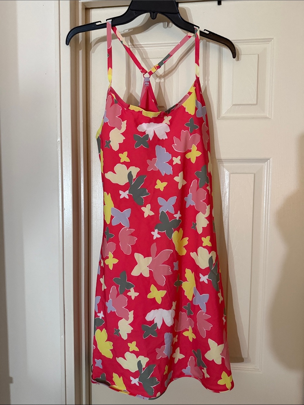 Outdoor Voices Hot Pink Floral & Butterfly Slip Dress